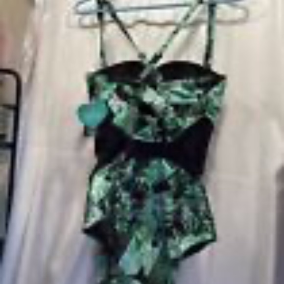 TORRID VIXEN PALM CUTOUT MESH UNDERWIRE PUSH UP ONE PIECE SWIMSUIT 4 4X 26 - Picture 3 of 6